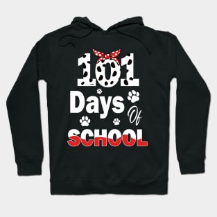 100 Days Of School Dalmatian Dog Women Girl 100 Days Smarter Hoodie